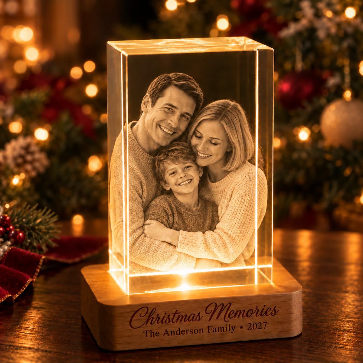 Christmas 3D Crystal Rectangle