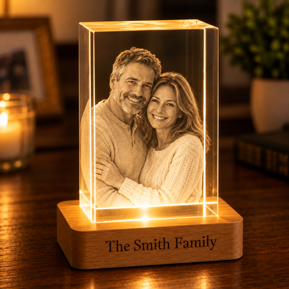 Mom & Dad 3D Crystal Rectangle