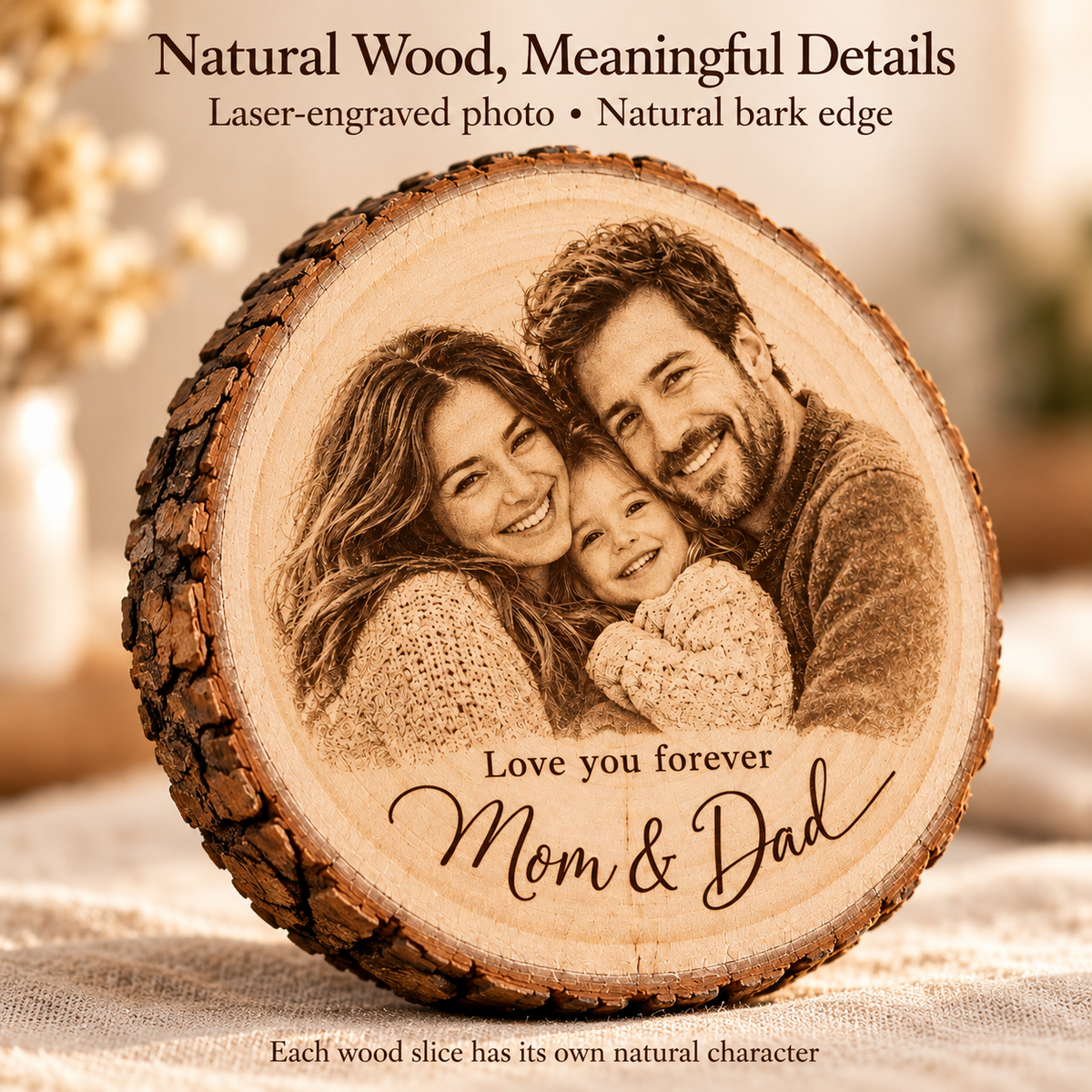 Mom & Dad Wood Ornament