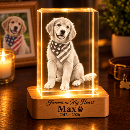 Pet Lovers 3D Crystal Rectangle
