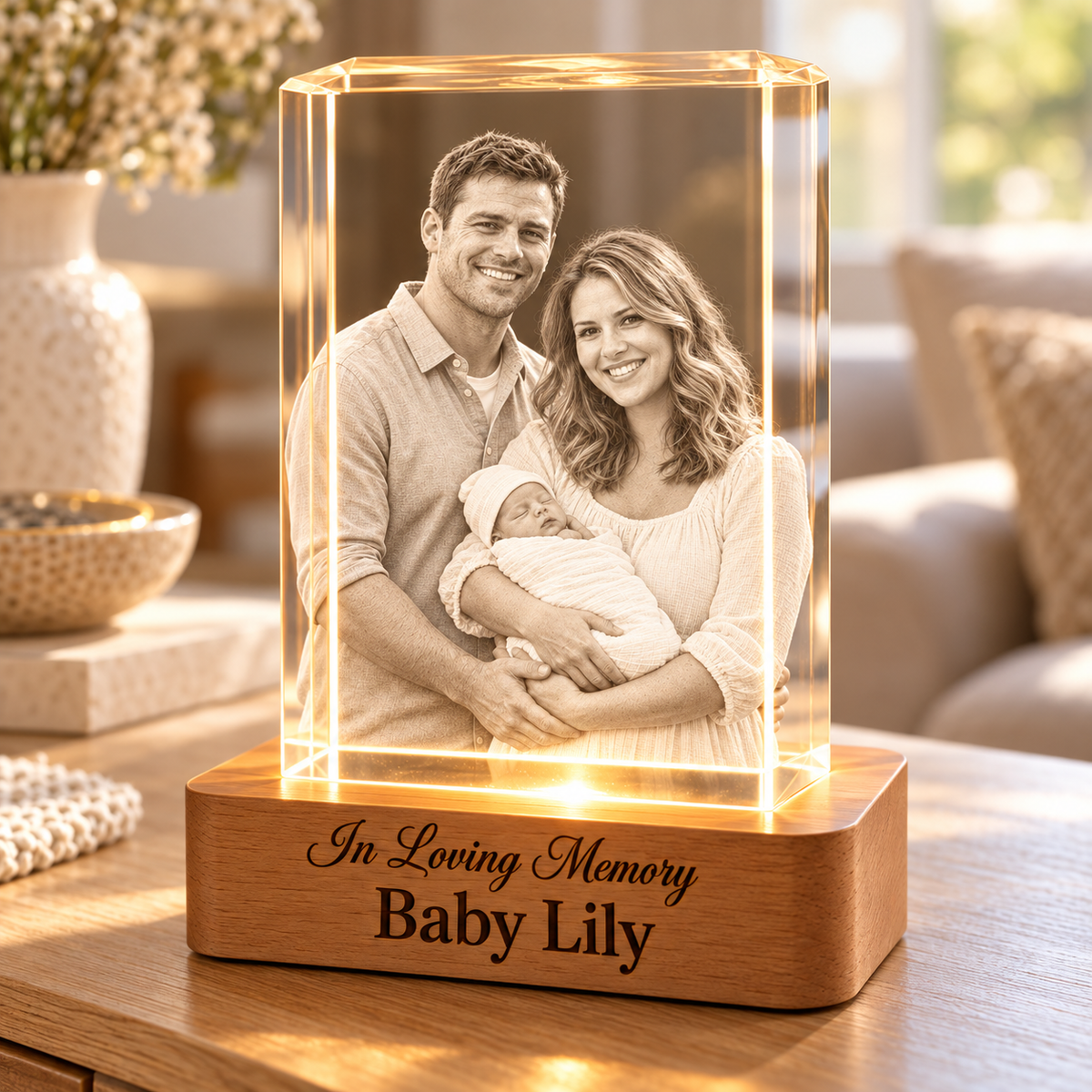 In Loving Memory 3D Crystal Rectangle