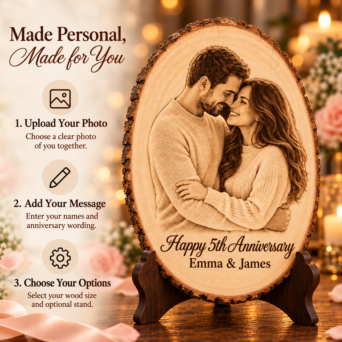 Couples Wood Ornament