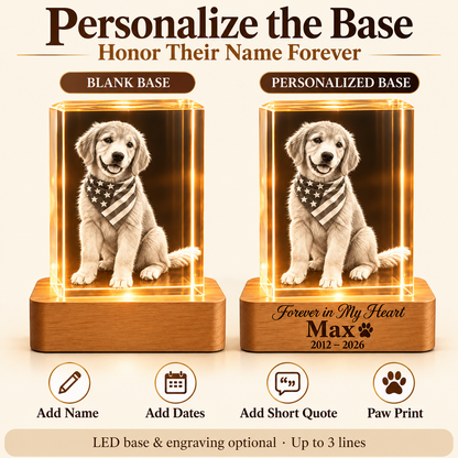 Pet Lovers 3D Crystal Rectangle