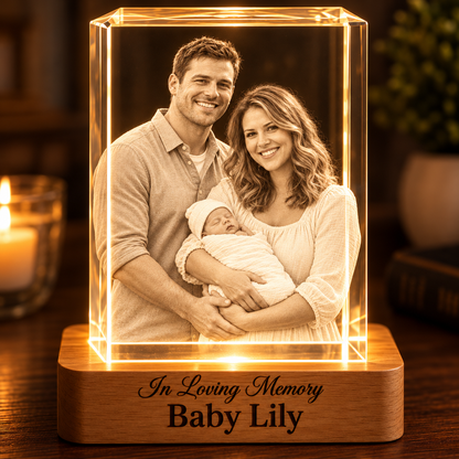 In Loving Memory 3D Crystal Rectangle