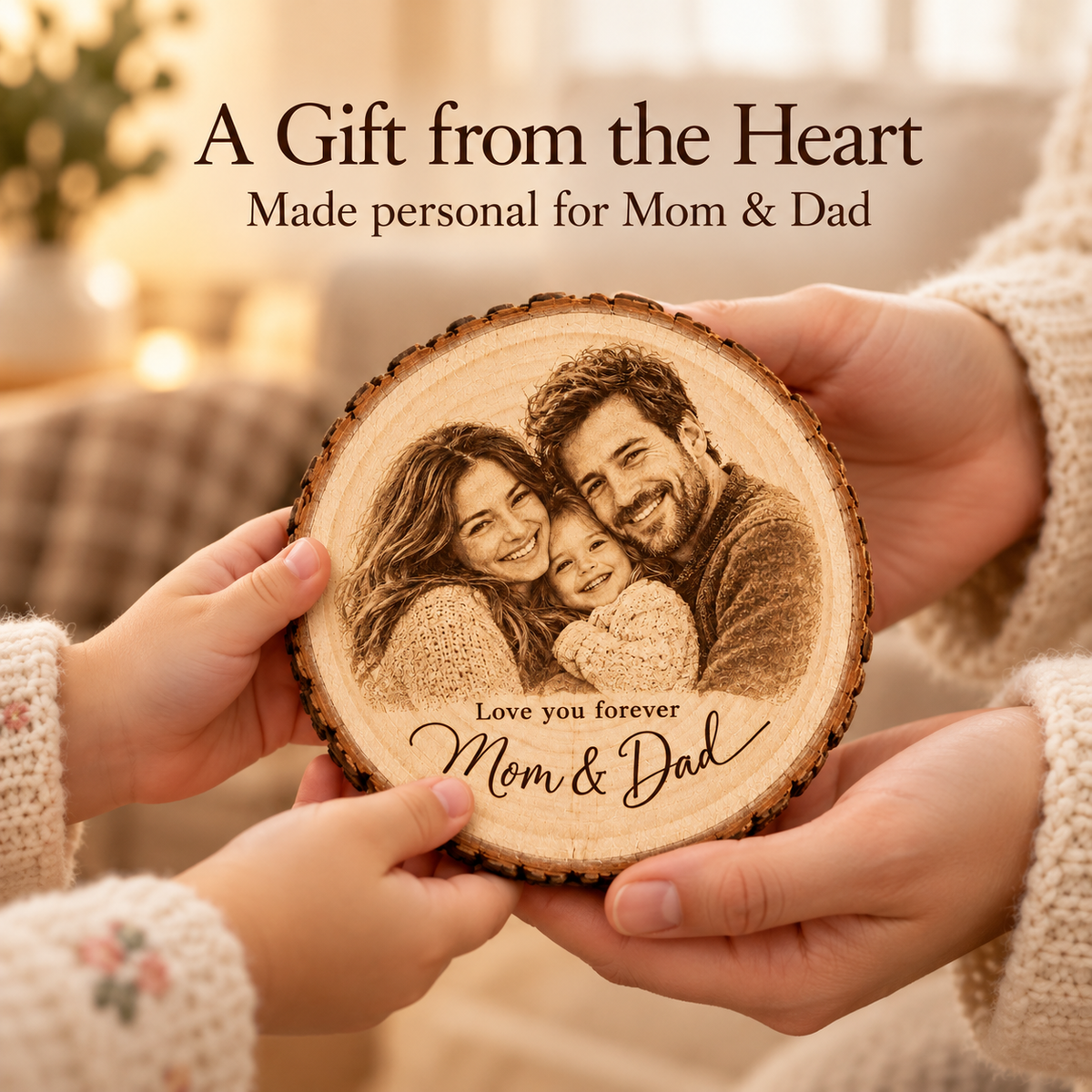 Mom & Dad Wood Ornament