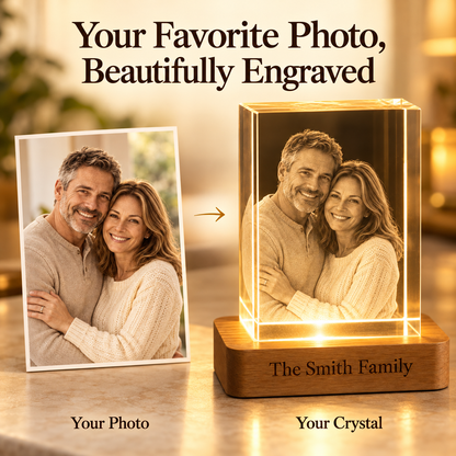 Mom & Dad 3D Crystal Rectangle