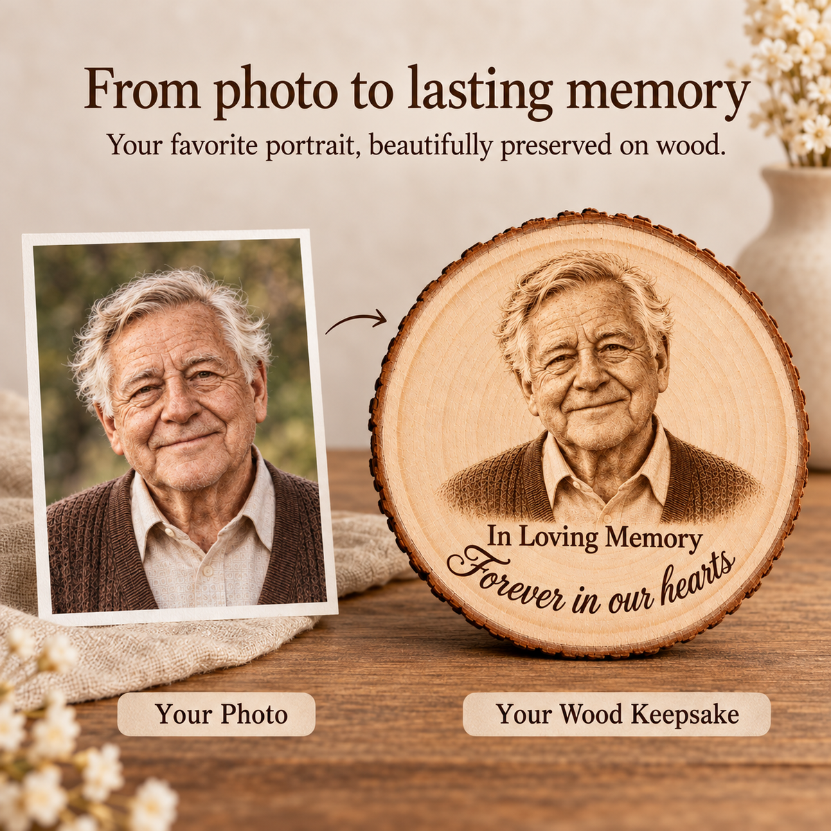 In Loving Memory Wood Ornament