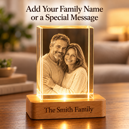 Mom & Dad 3D Crystal Rectangle