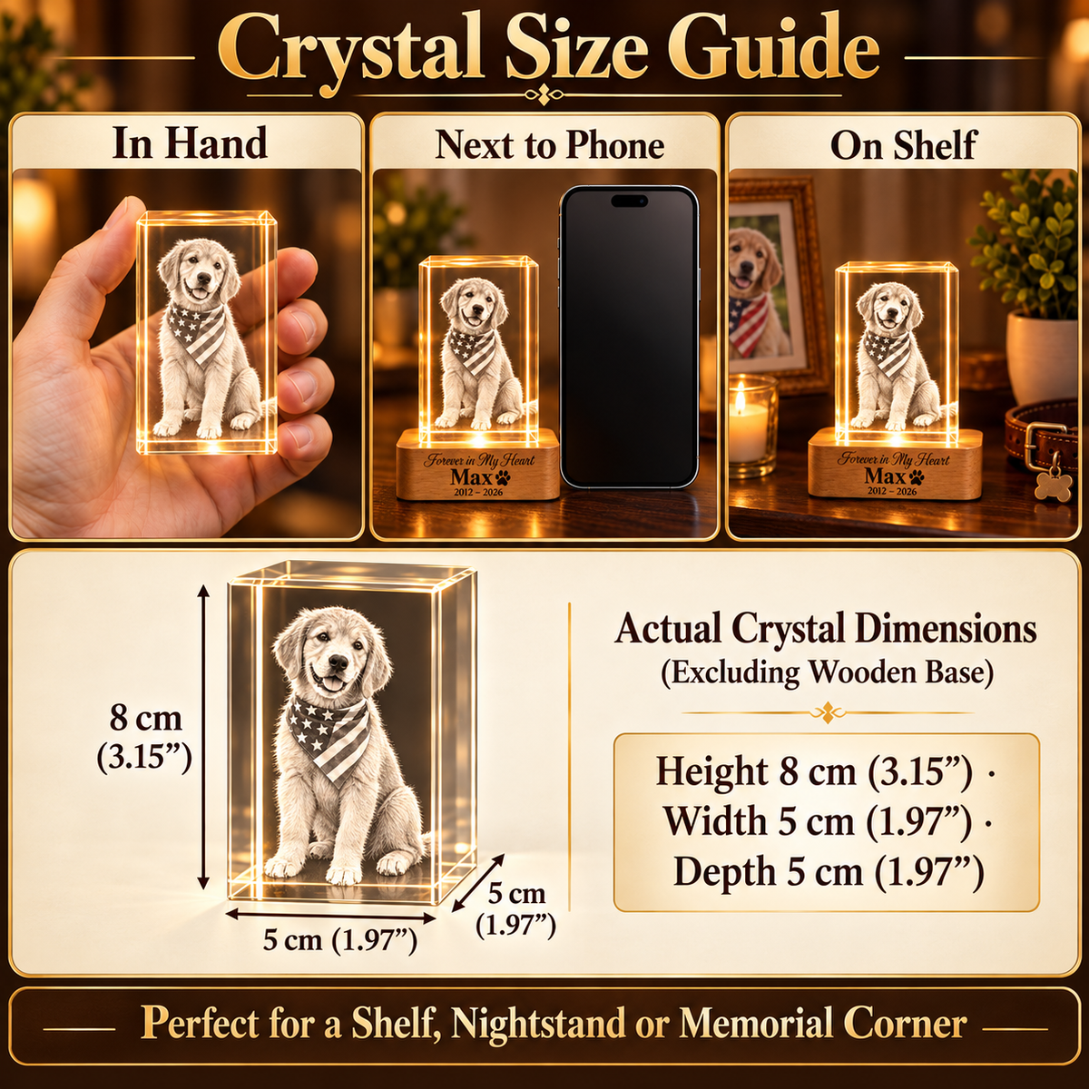 Pet Lovers 3D Crystal Rectangle