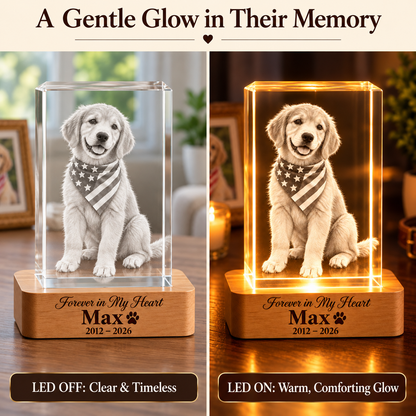 Pet Lovers 3D Crystal Rectangle