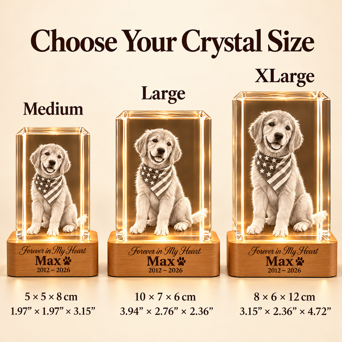 Pet Lovers 3D Crystal Rectangle