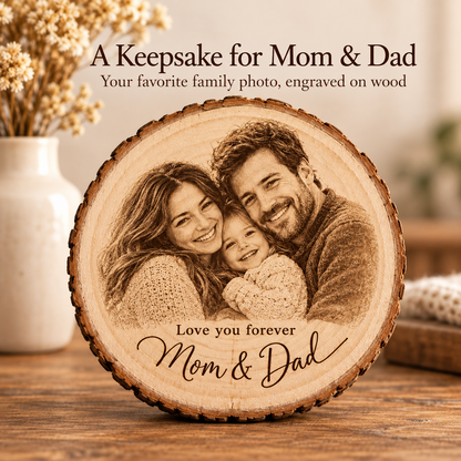 Mom & Dad Wood Ornament